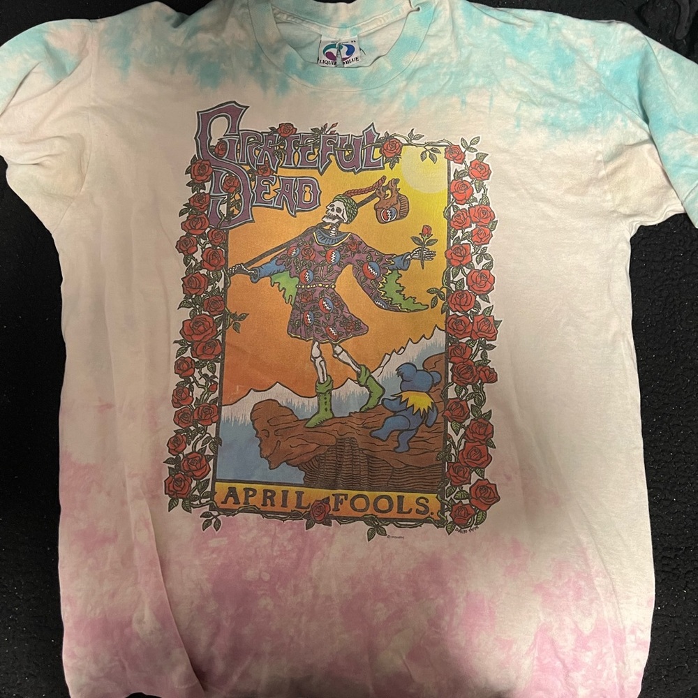 Grateful Dead APRIL FOOLS 1993 GDM Nassau Coliseum Vintage Shirt Liquid Blue XL.